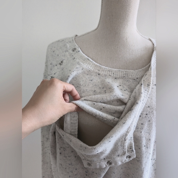 NWT XL Seraphine Fonda Cream Cotton Blend Maternity & Nursing Sweater Dress - Picture 8 of 15